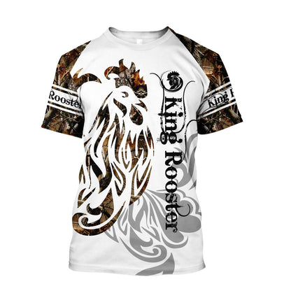 Rooster King Camo Tattoo All Over Printed Unisex Deluxe Hoodie ML