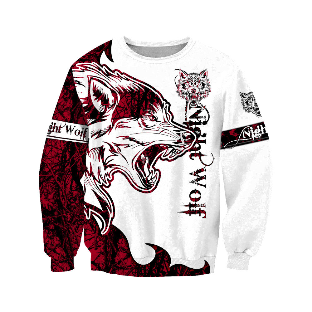Night Wolf 3D Over Printed Shirt for Men and Women