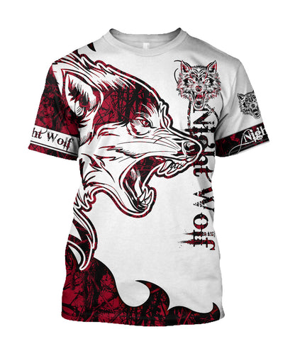 Night Wolf 3D Over Printed Shirt for Men and Women