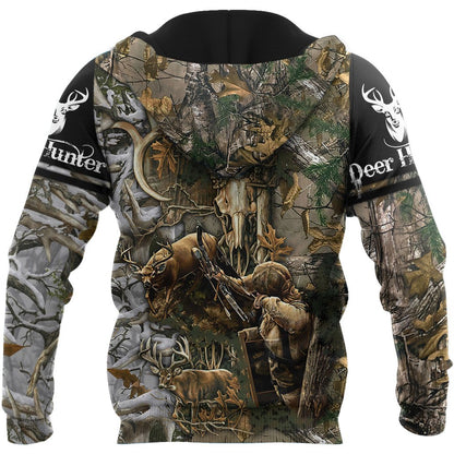 Bow Hunting Camo Over Printed Unisex Deluxe Hoodie ML