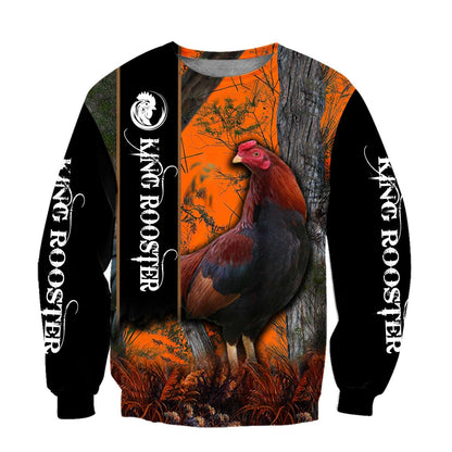 Rooster King II Camo All Over Printed Unisex Deluxe Hoodie ML