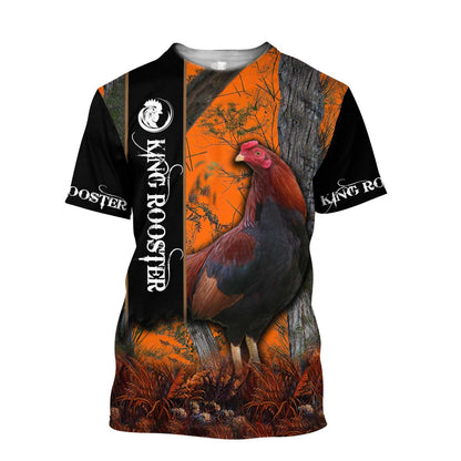 Rooster King II Camo All Over Printed Unisex Deluxe Hoodie ML