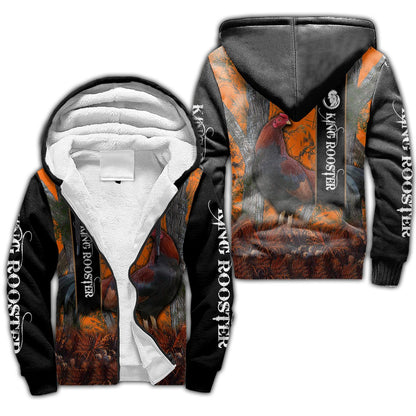 Rooster King II Camo All Over Printed Unisex Deluxe Hoodie ML
