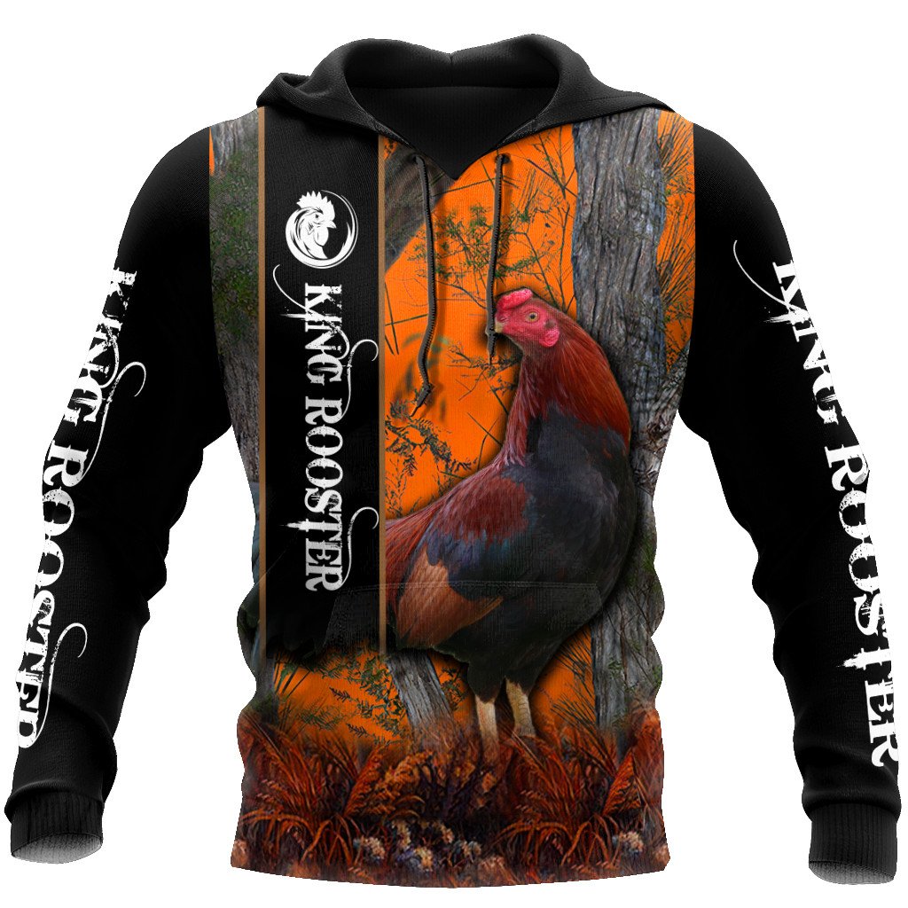 Rooster King II Camo All Over Printed Unisex Deluxe Hoodie ML
