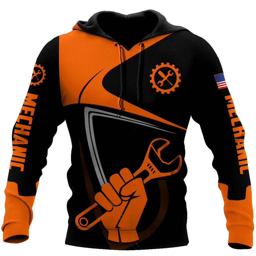 All Over Printed Mechanic Hoodie For Men and Women DA11102003