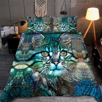 Beautiful Green Cats Bedding Set NDD10132001