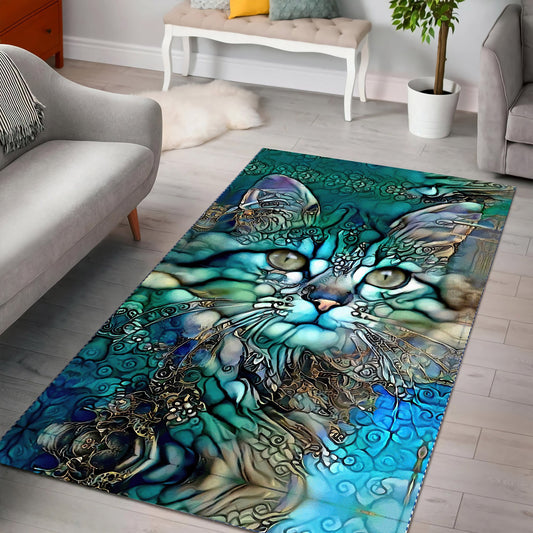 Beautiful Green Cats Premium Rug NDD10132001
