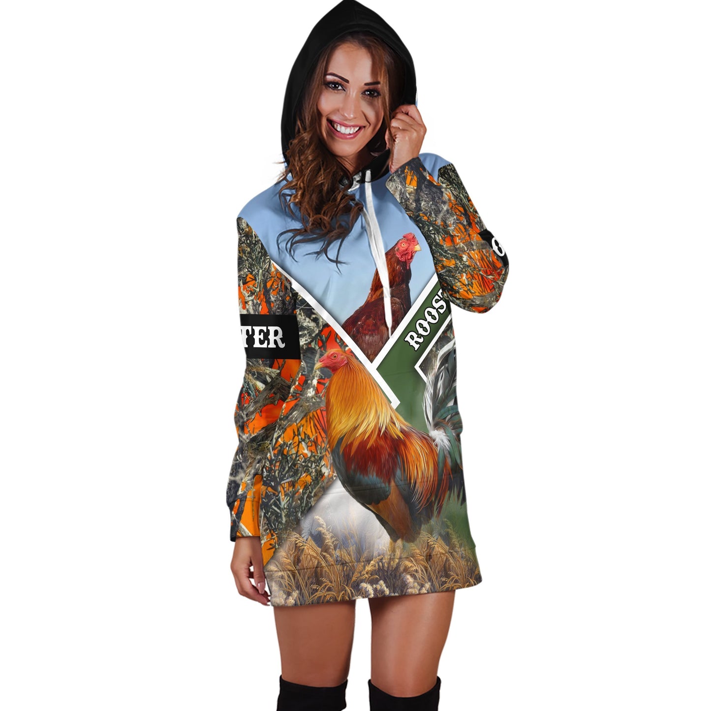 Rooster Lover All Over Printed Unisex Deluxe Hoodie ML