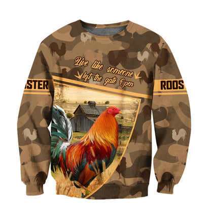 Love Rooster All Over Printed Unisex Deluxe Hoodie ML