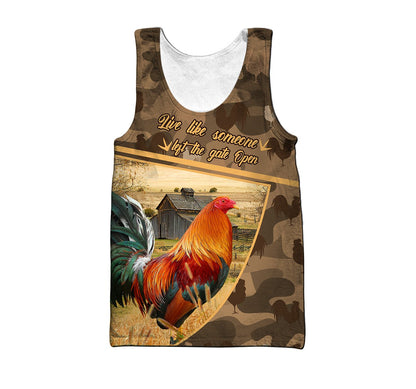 Love Rooster All Over Printed Unisex Deluxe Hoodie ML
