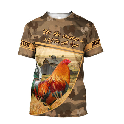 Love Rooster All Over Printed Unisex Deluxe Hoodie ML