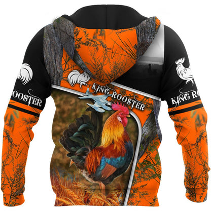 King Rooster All Over Printed Unisex Deluxe Hoodie ML