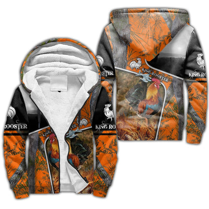 King Rooster All Over Printed Unisex Deluxe Hoodie ML
