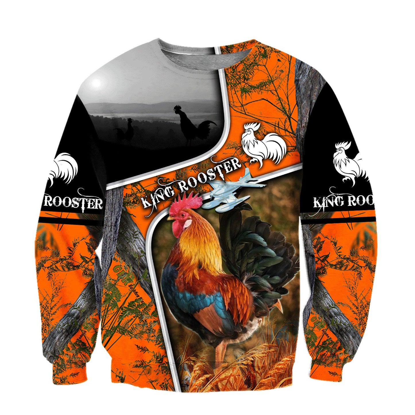 King Rooster All Over Printed Unisex Deluxe Hoodie ML