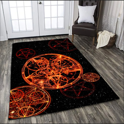 Satanic On Fire Premium Rug JJW20102002ST