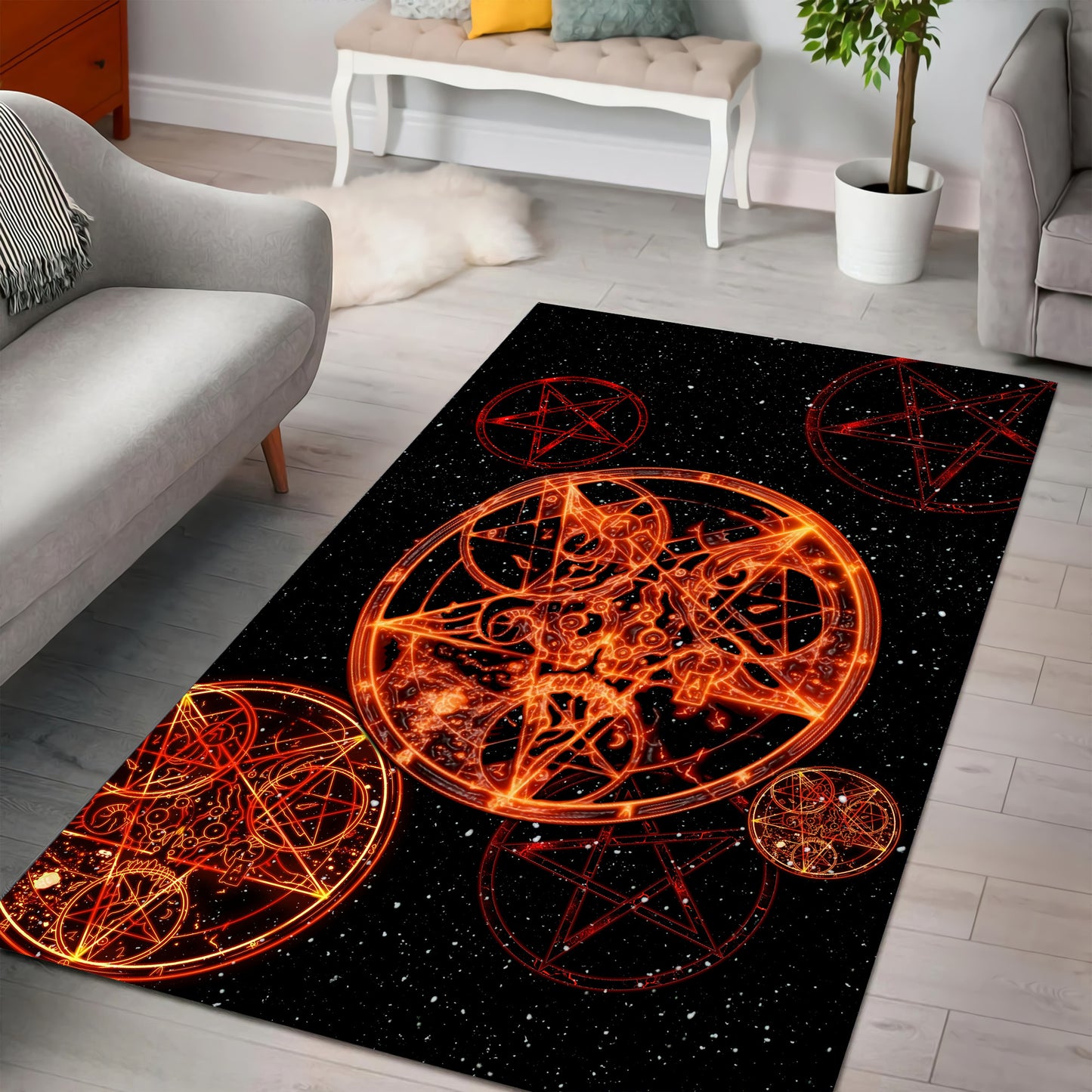 Satanic On Fire Premium Rug JJW20102002ST