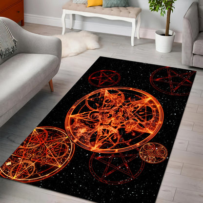 Satanic On Fire Premium Rug JJW20102002ST