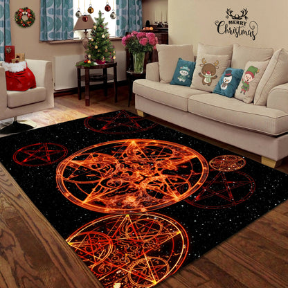 Satanic On Fire Premium Rug JJW20102002ST