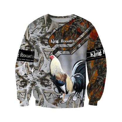 King Rooster Camo All Over Printed Unisex Deluxe Hoodie ML