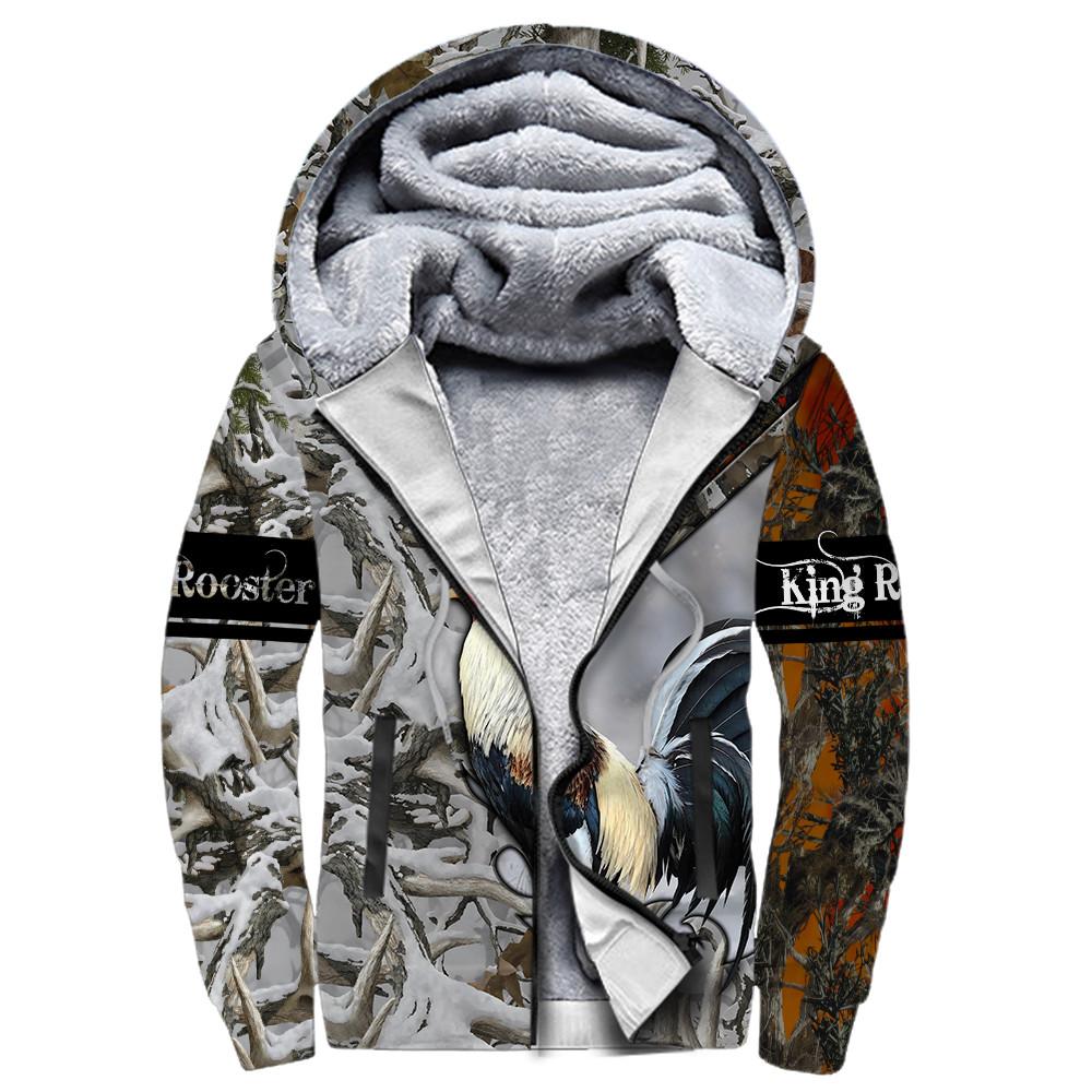 King Rooster Camo All Over Printed Unisex Deluxe Hoodie ML