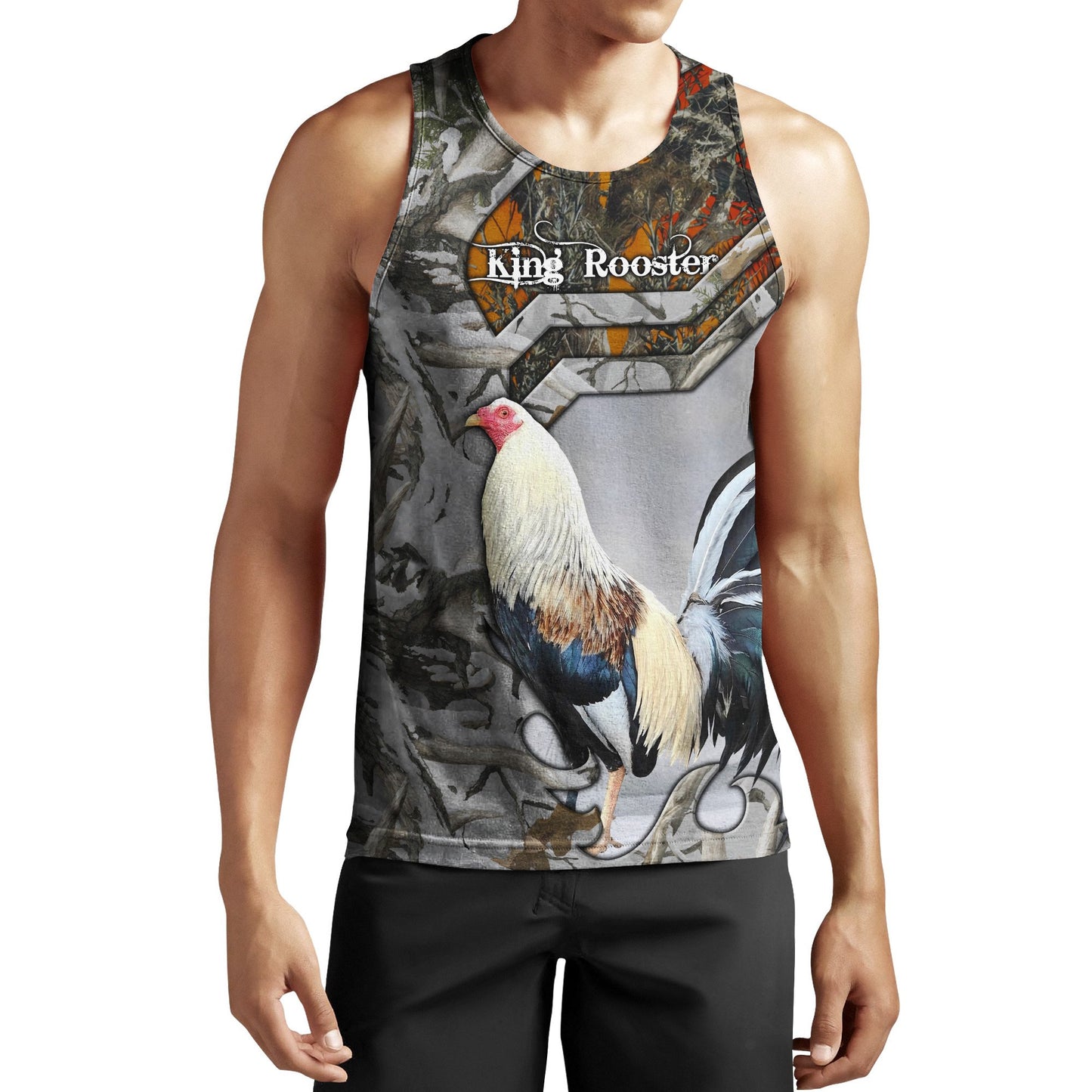 King Rooster Camo All Over Printed Unisex Deluxe Hoodie ML