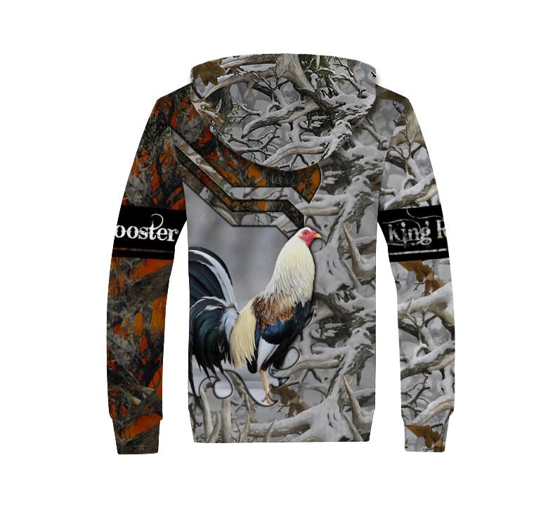 King Rooster Camo All Over Printed Unisex Deluxe Hoodie ML