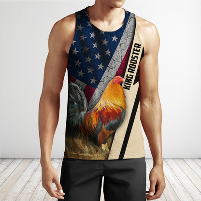 King Rooster American Flag All Over Printed Unisex Deluxe Hoodie ML