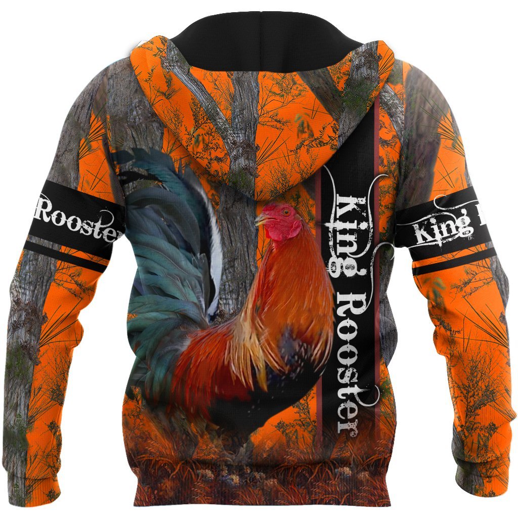 King Rooster Camo All Over Printed Unisex Deluxe Hoodie ML