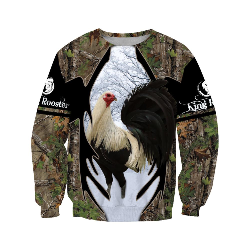 King Rooster Camo All Over Printed Unisex Deluxe Hoodie ML