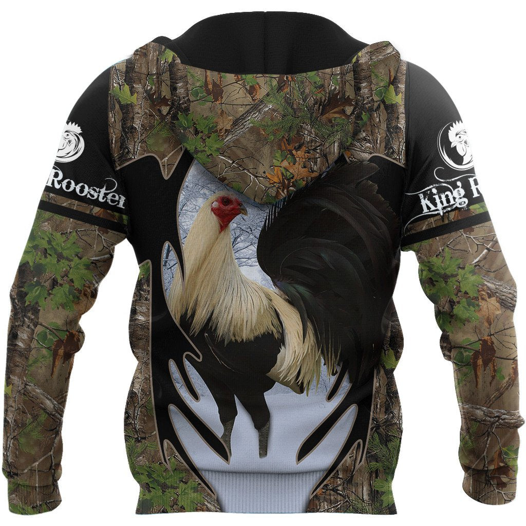 King Rooster Camo All Over Printed Unisex Deluxe Hoodie ML