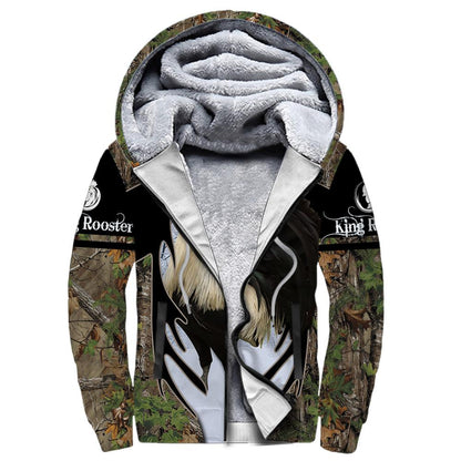 King Rooster Camo All Over Printed Unisex Deluxe Hoodie ML