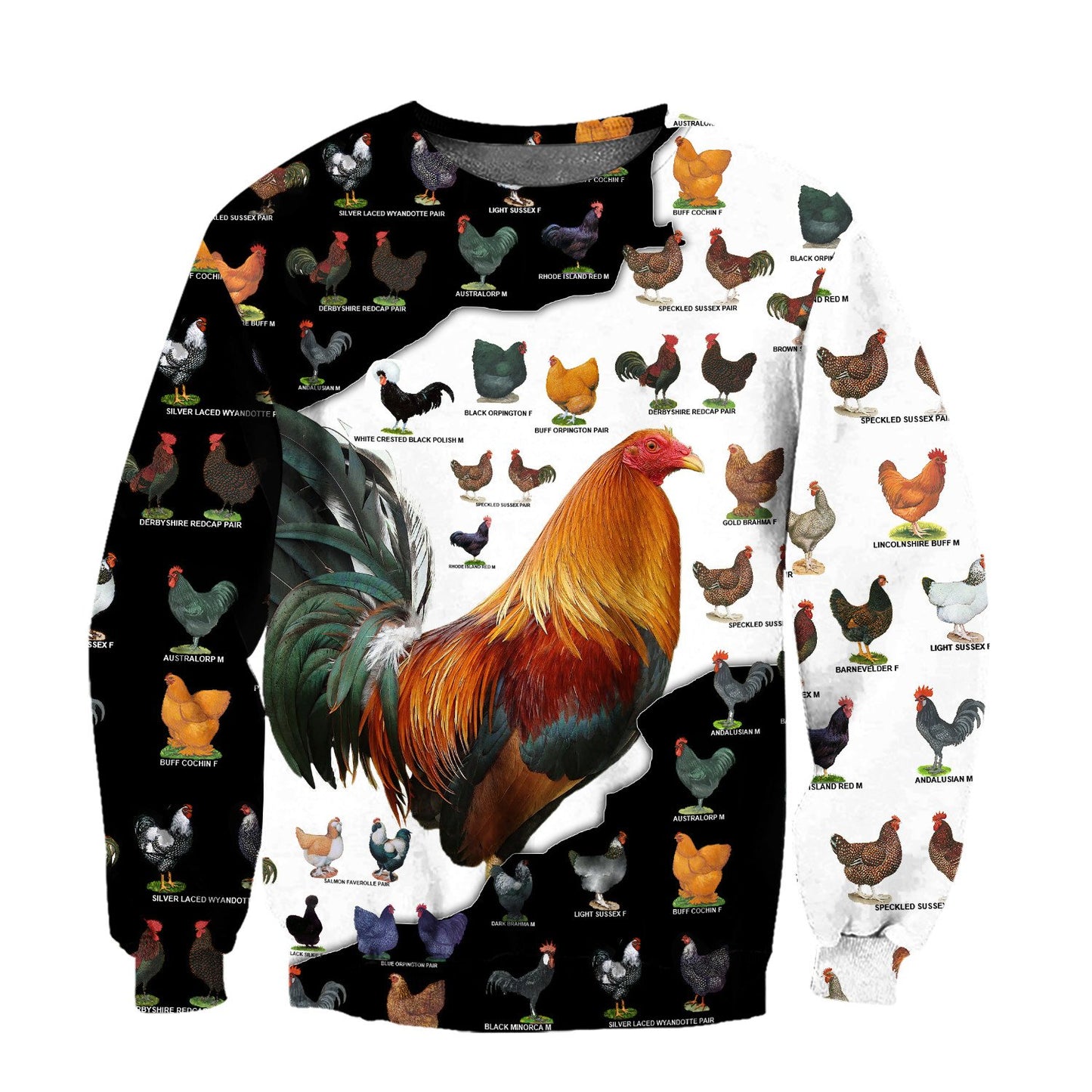 Rooster  3D Over Printed Unisex Deluxe Hoodie ML