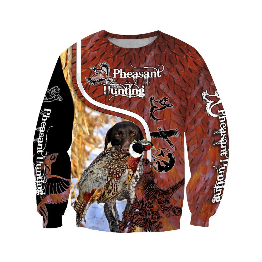 Pheasant Hunting Camo 3D Over Printed Unisex Deluxe Hoodie ML