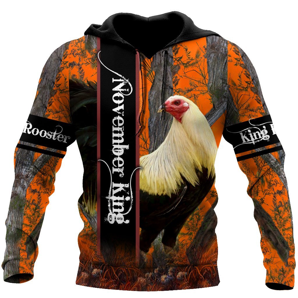 Premium November Rooster  3D Over Printed Unisex Shirts ML