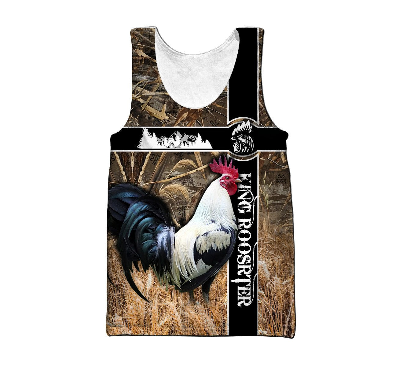 King Rooster Camo 3D Over Printed Unisex Deluxe Hoodie ML