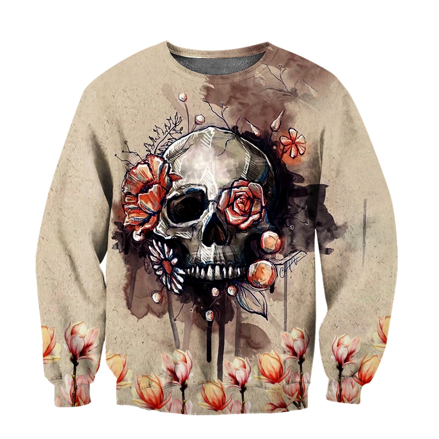 Skull And Flowers Art Hoodie For Men And Women TNA11062002