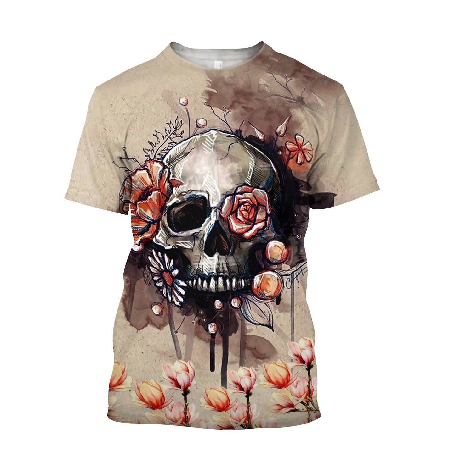 Skull And Flowers Art Hoodie For Men And Women TNA11062002