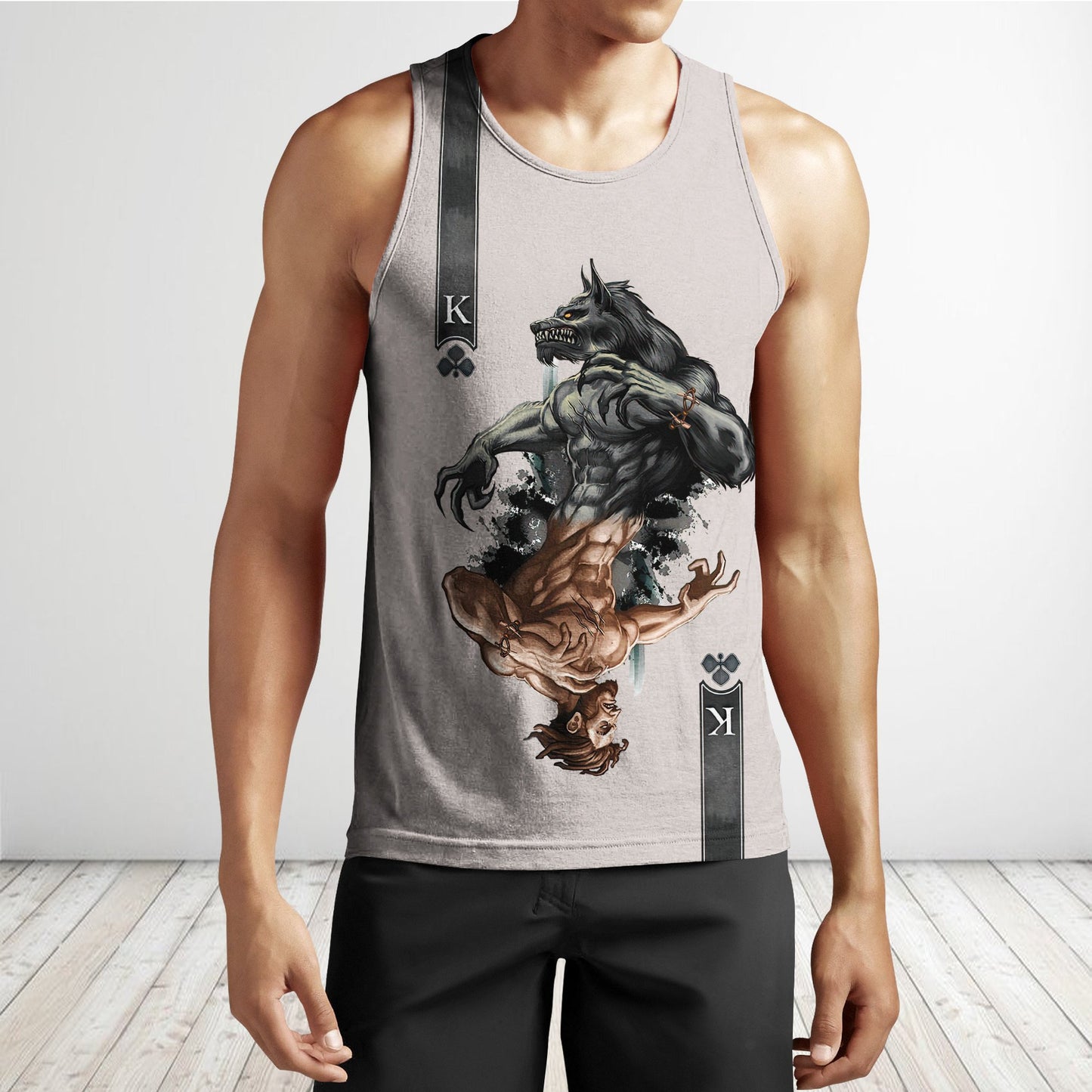 Wolf Ace Card 3D Over Printed Unisex Deluxe Hoodie Cloak ML