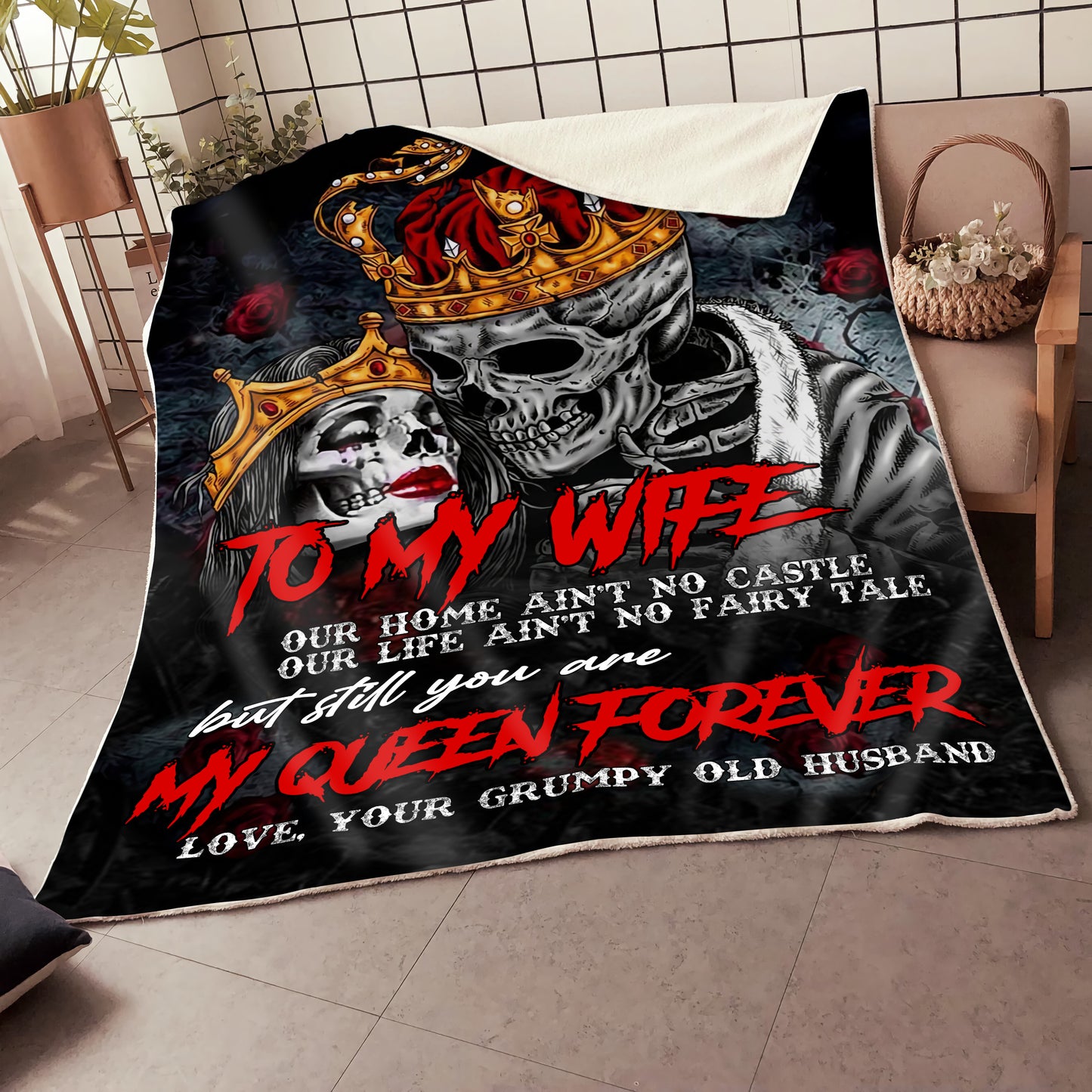 Couple Skull Blanket HVT10112001