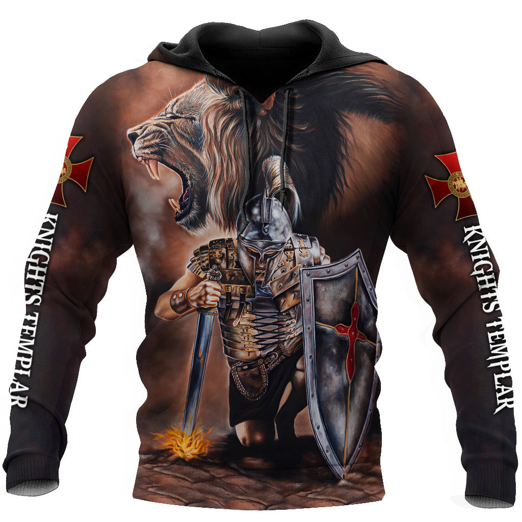 Knights Templar and Lion 3D All Over Printed Shirts VP12112003