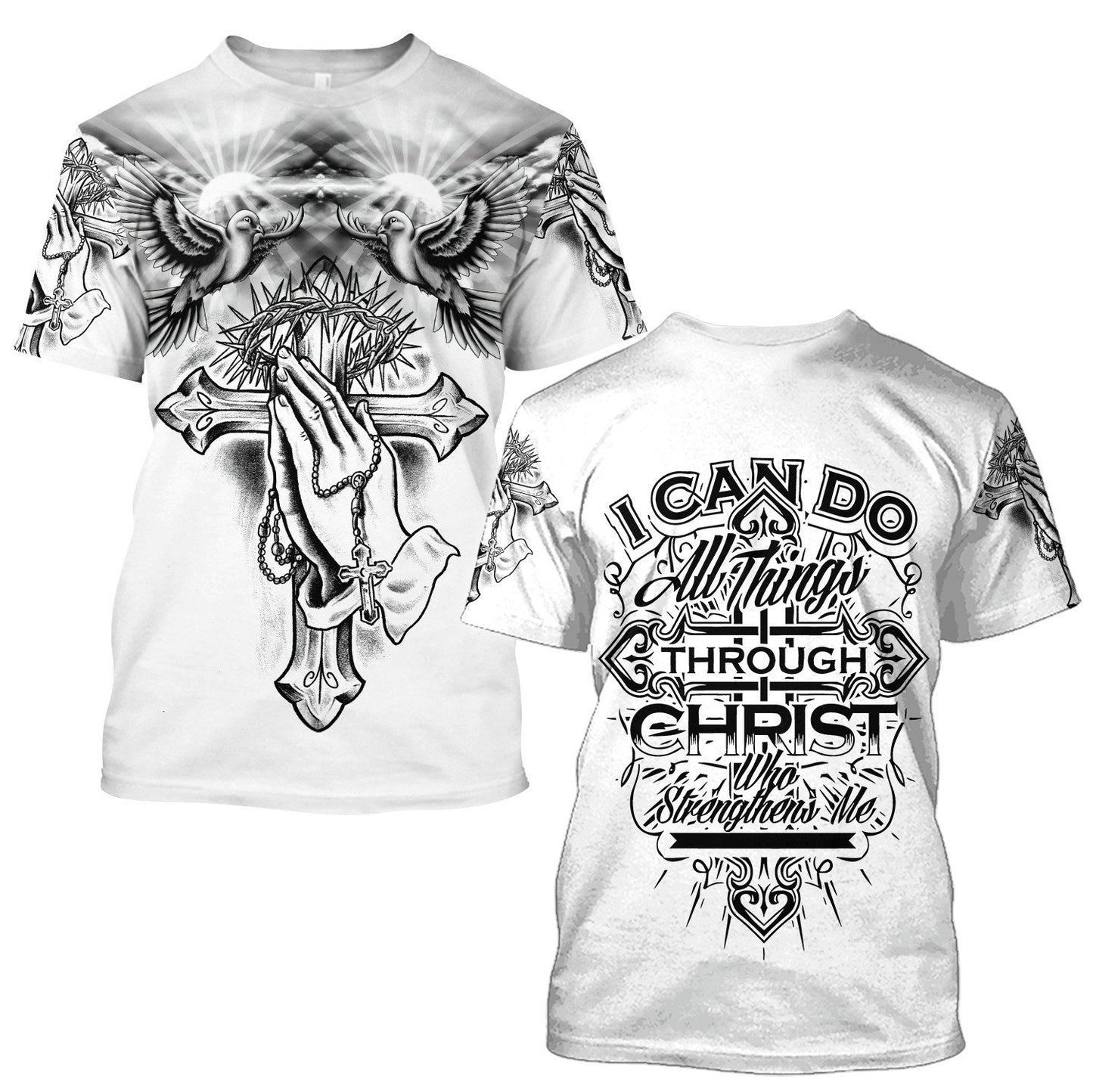 Jesus and Pigeon 3D All Over Printed Shirts For Men and Women