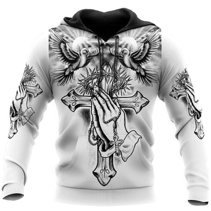 Jesus and Pigeon 3D All Over Printed Shirts For Men and Women