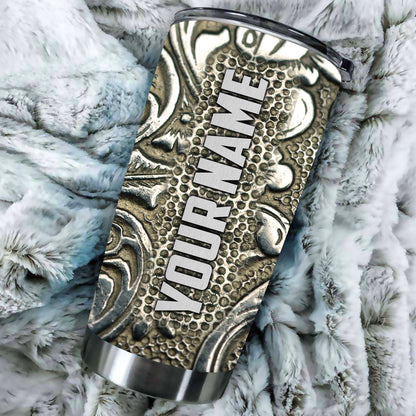 Customize Name Metal Skull Stainless Steel Tumbler DA19112004