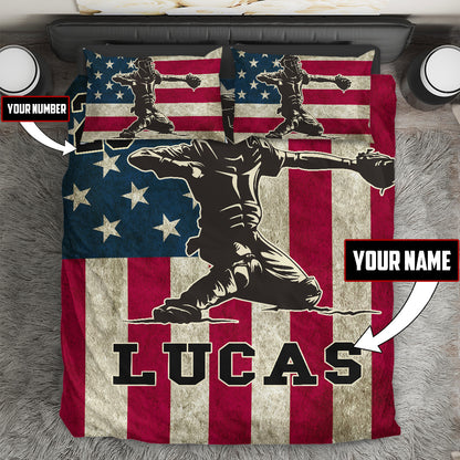 Loving Baseball Customize Name And Number Bedding Set HVT20112001