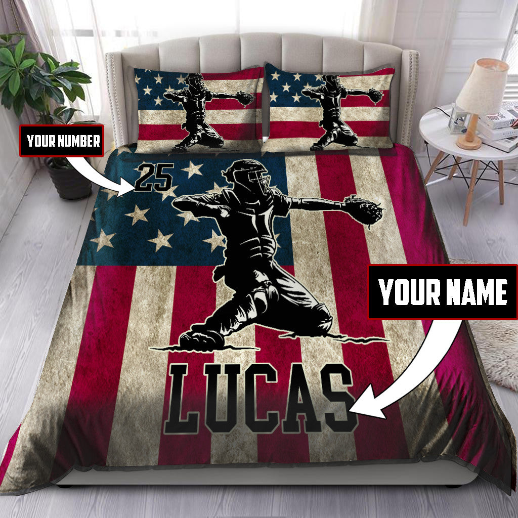 Loving Baseball Customize Name And Number Bedding Set HVT20112001