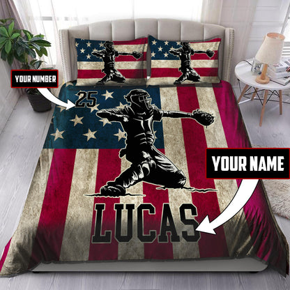 Loving Baseball Customize Name And Number Bedding Set HVT20112001