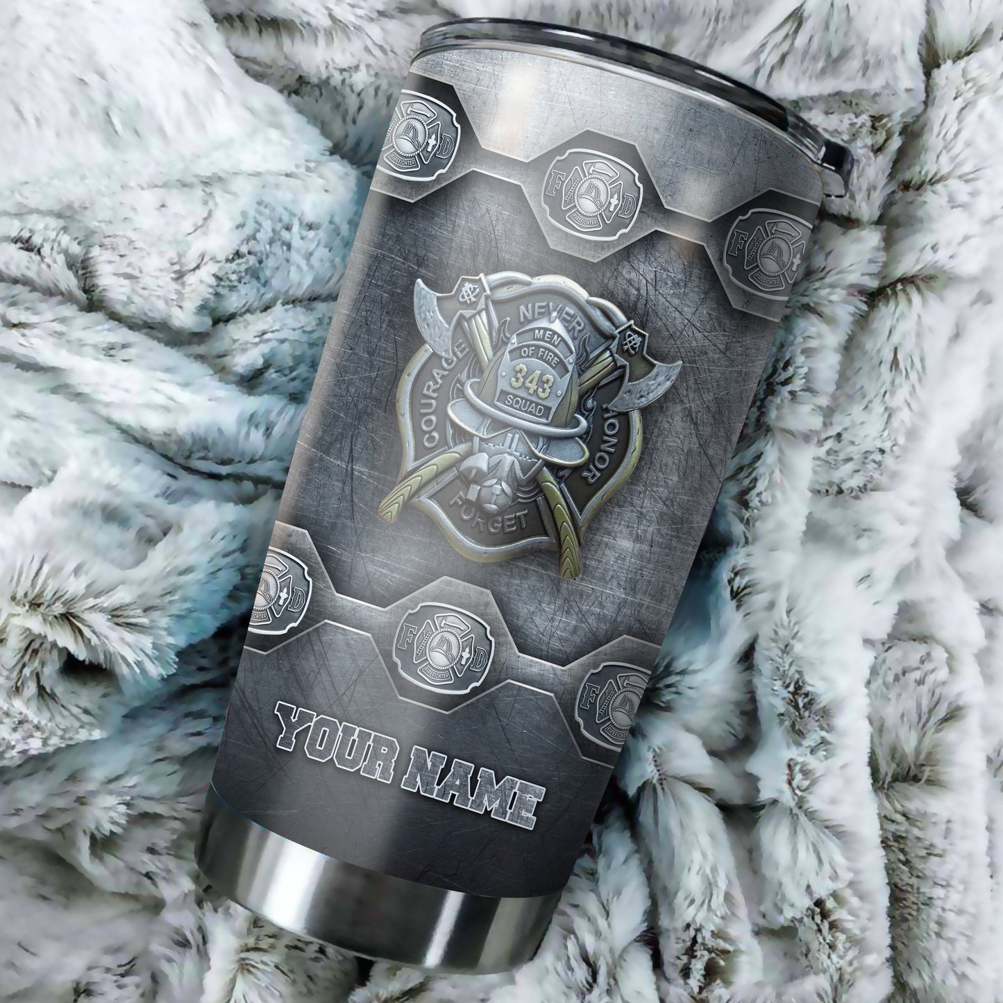 Firefighter Warriors 343 Customize Name Stainless Steel Tumbler MH27112002