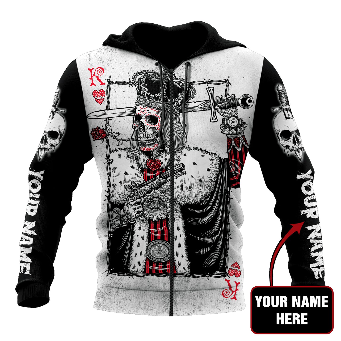 Customize Name King Skulls 3D All Over Printed For Men And Women Shirts AM122025