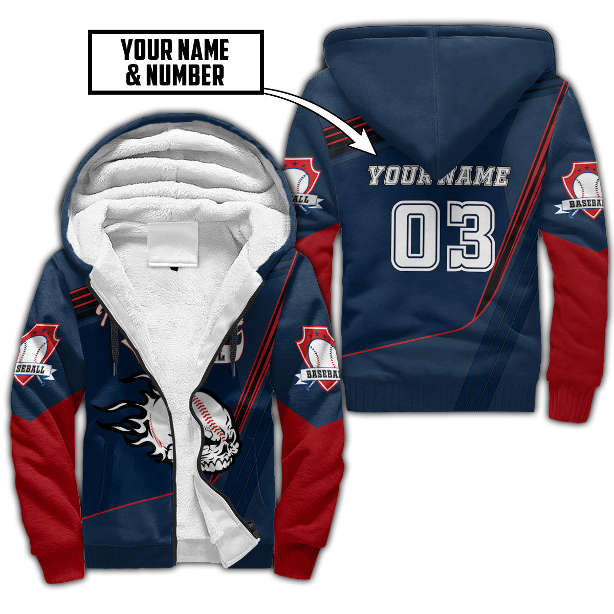 Customize Name & Number Baseball Hoodie Shirts For Men And Women DD1112202HH