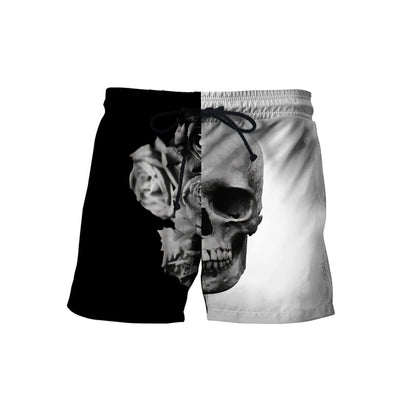 Black And White -Skull And Roses 3D All Over Printed Unisex Shirts TNA12172025